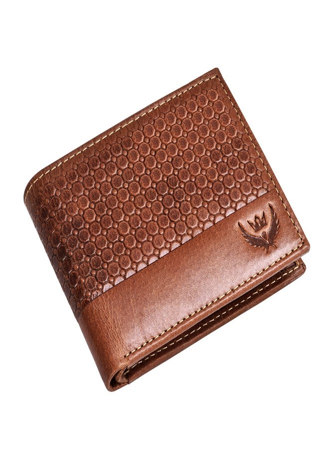 LORENZ® RFID Blocking Genuine Crunch Leather Texture Wallet for Men | Tan Bi-Fold Wallet | Men's Wallet Purse | GL-44 - Image 1